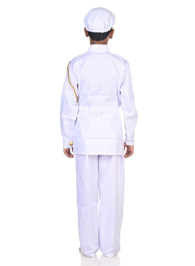 BookMyCostume Navy Dress for Kids - Professionals & Community Helpers Uniform Costume with Shirt, Pants, Cap & Whistle | Navy Officer & Captain Outfit for Fancy Dress & School Events | 4-5 Years - Image 3